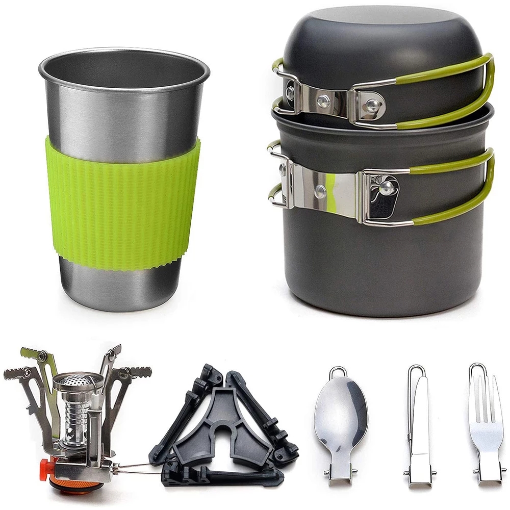Outdoor Camping Dining Set - Набор посуды для кемпинга с плитой,